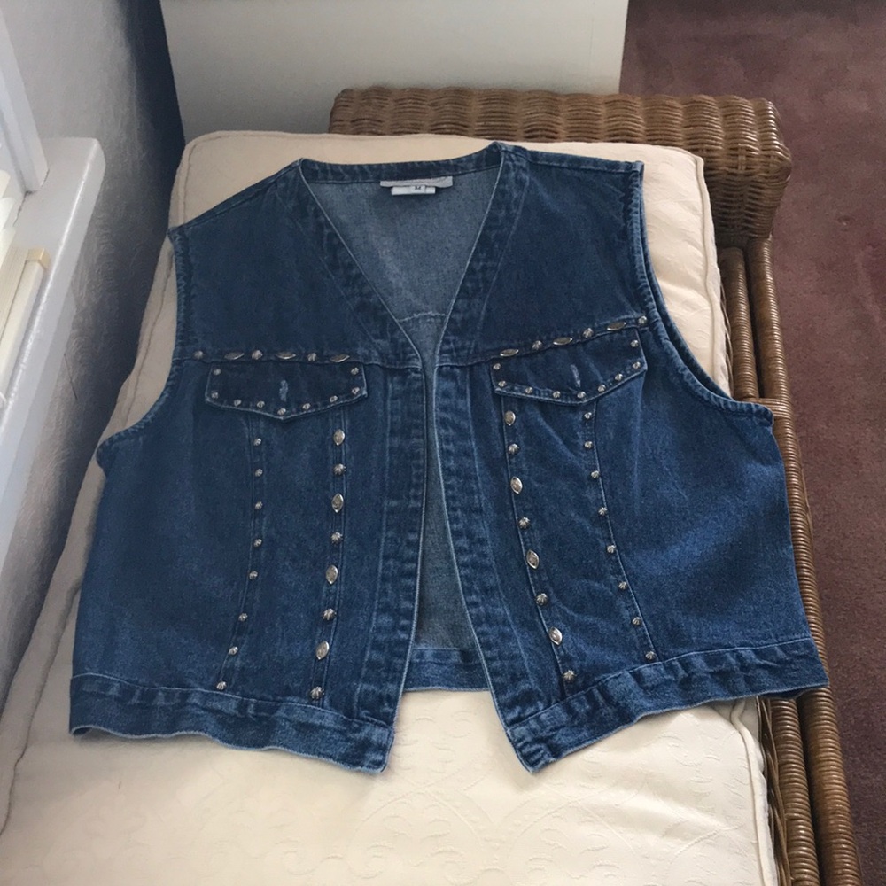 Studded Denim Vest